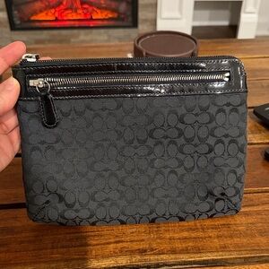 Coach Black Mini Bag with Signature Pattern